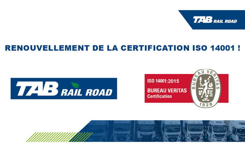 TAB Rail Road renouvelle sa norme ISO 14001 !